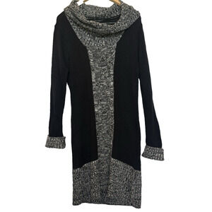 Blu‎ Sage Womens Cowl Neck Cable Knit Sweater Dress Size L Preppy Minimalist